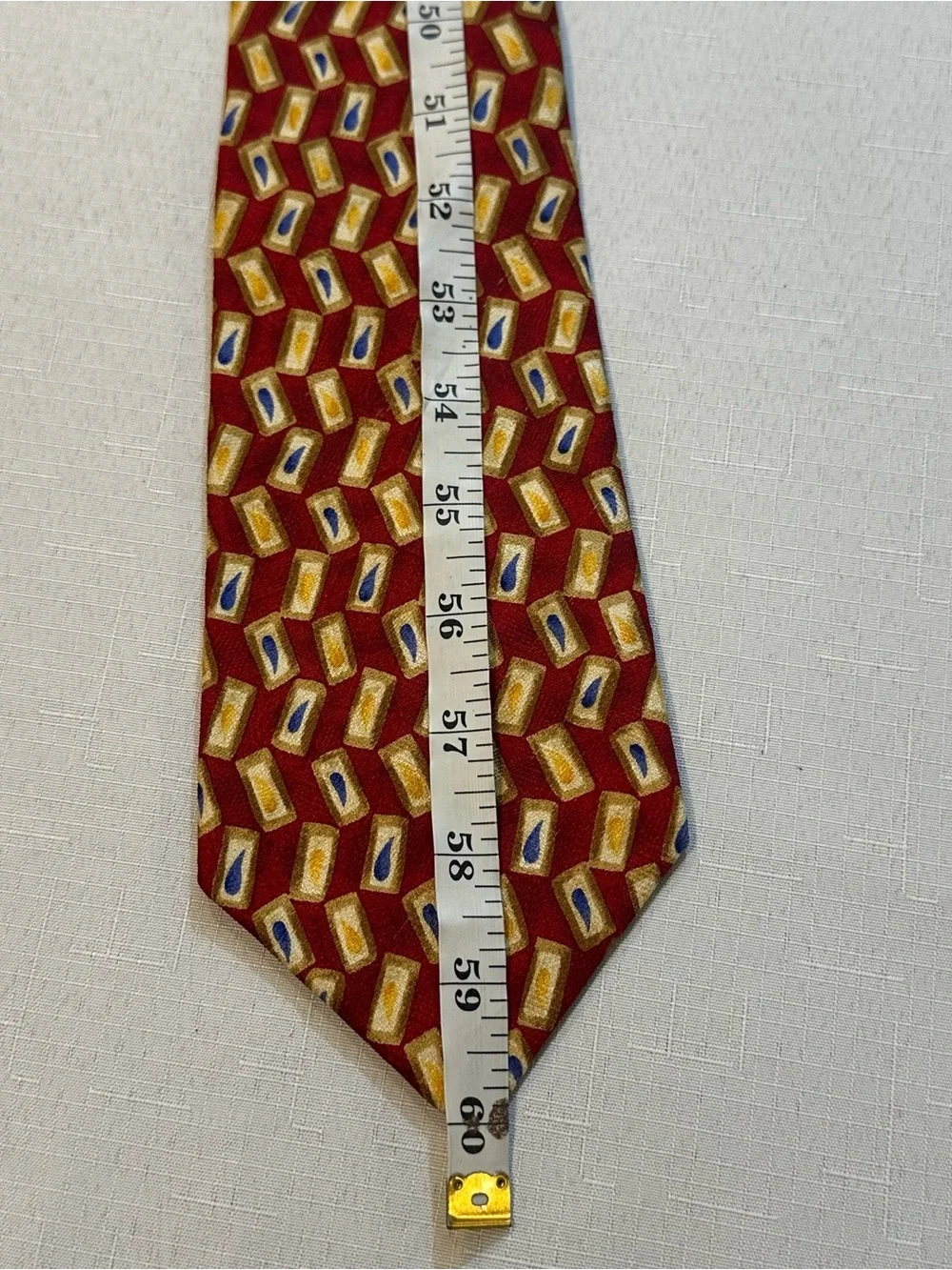 Perry Ellis Portfolio Silk Geometric Tie Made USA